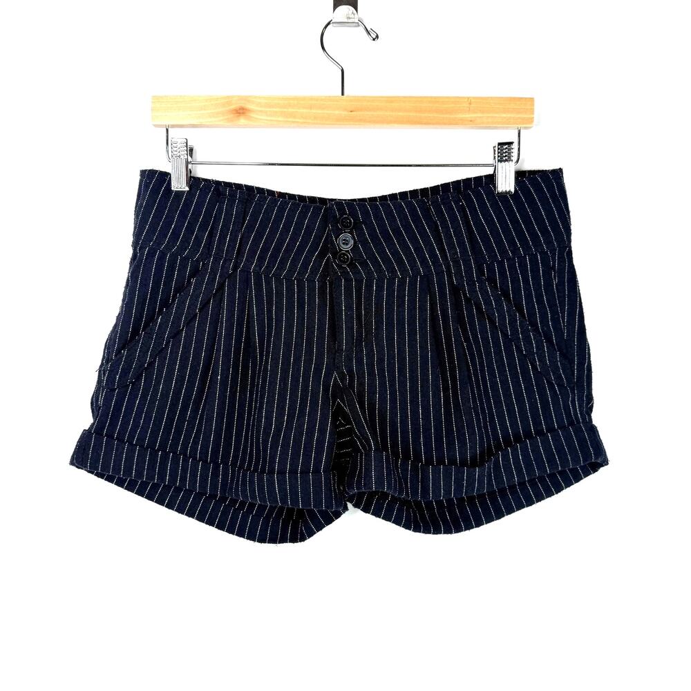 First Kiss Navy Pinstripe Shorts 11